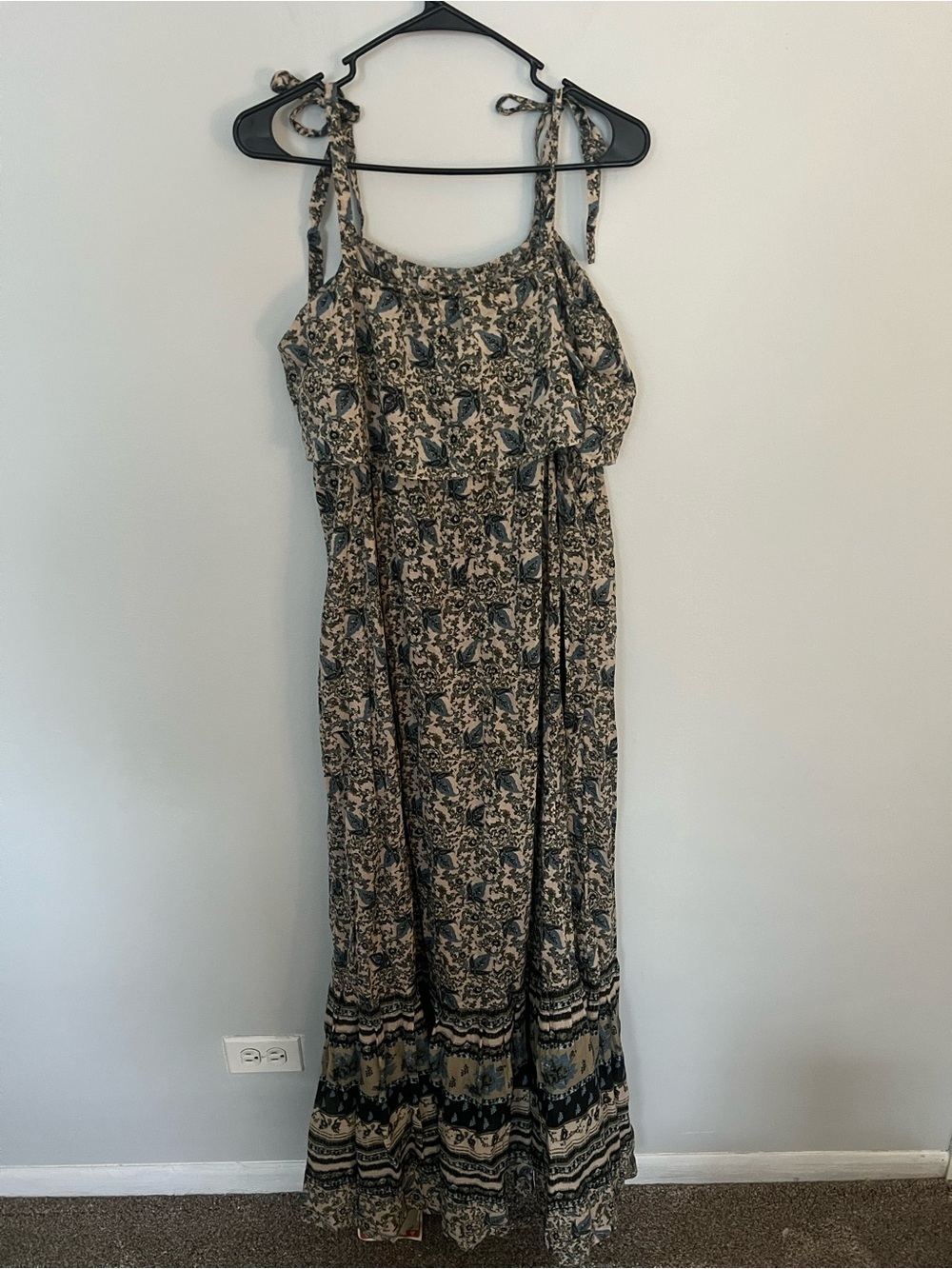 Free People Tangier Babydoll Printed Maxi Dress size Large - Picture 7 of 11